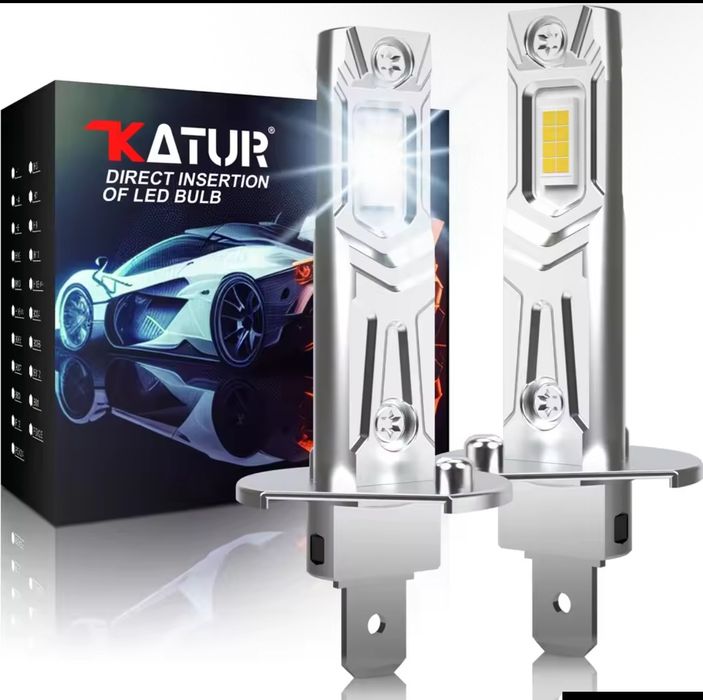 Katur 2Pcs H1 Світлодіодні лампи Super Bright High Beam H1