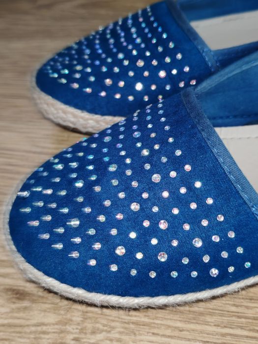 Espadryle baleriny Jenny Fairy błyszczące cyrkonie diamenciki