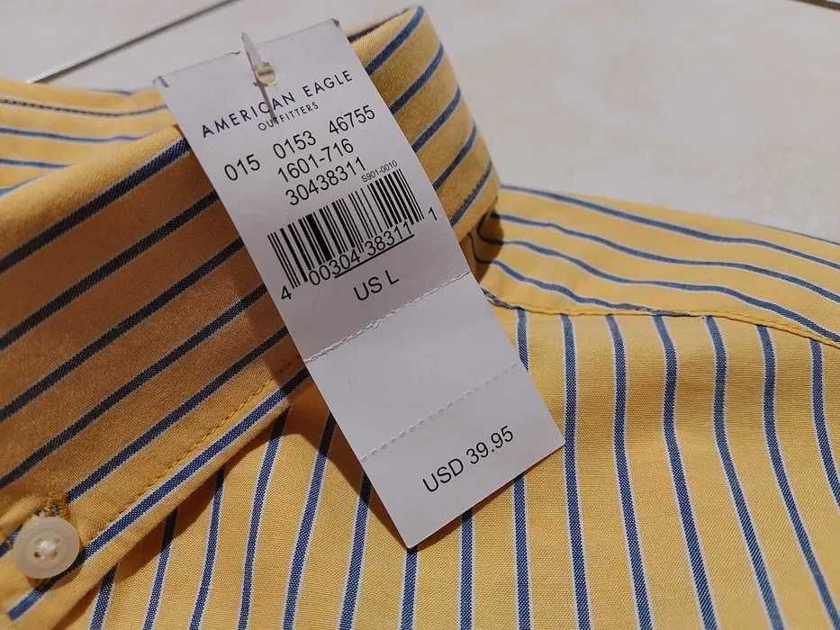 AMERICAN EAGLE USA - NOWA! z LOGO i Metkami Koszula Męska rozmiar XL