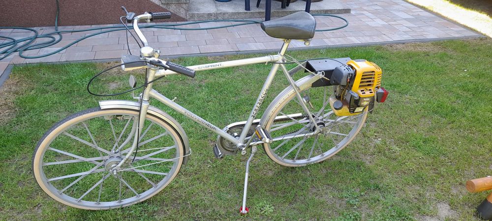 rower zabytkowy z silnikiem