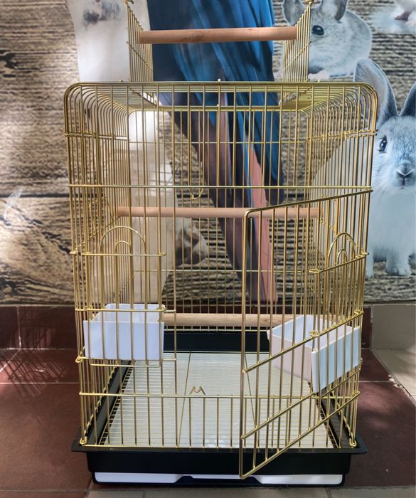 Клітка для середніх птахів , товстий прут 47х47х66 см