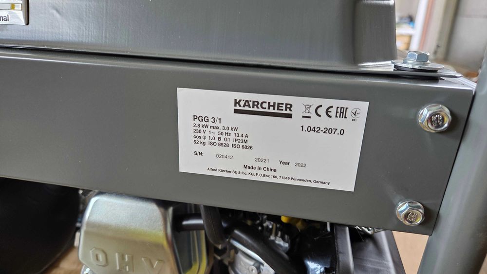 Agregat prądotwórczy jednofazowy Kärcher 3000 W benzyna PGG 3/1