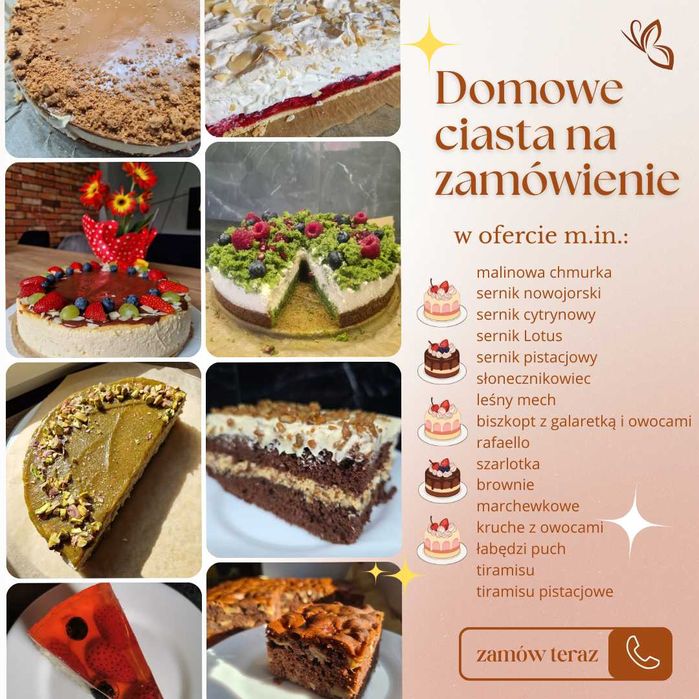 Domowe ciasta na zamówienie DESERY CIASTA TORTY