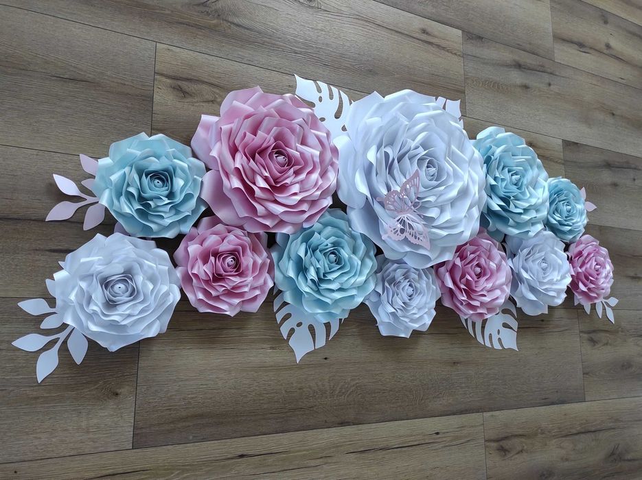 Zestaw róż z papieru typu Chanel 3D