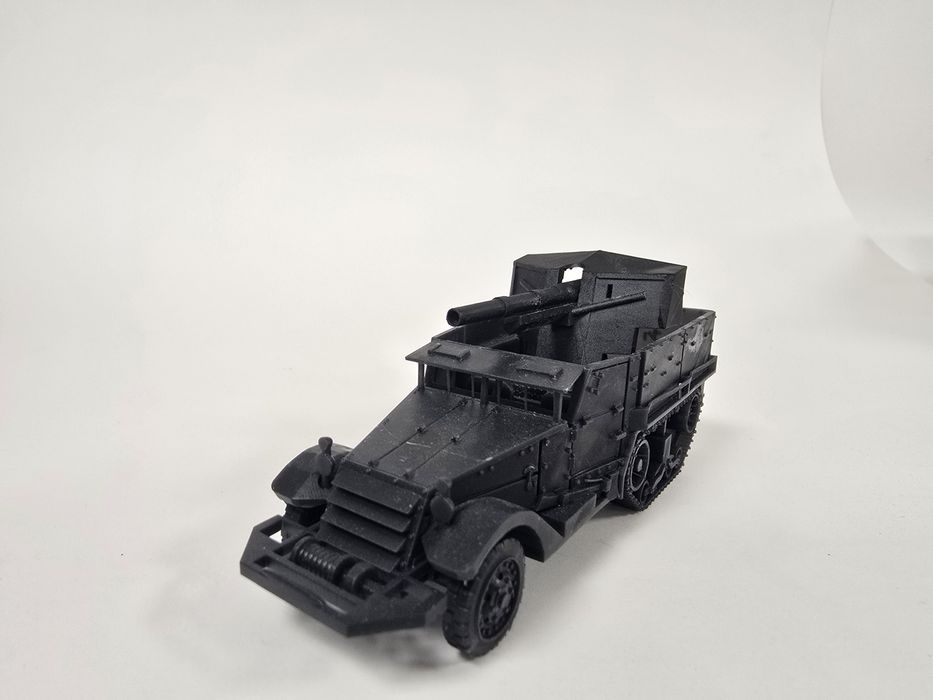 M5 half track skala jak w Bolt Action druk 3D z opcjami uzbrojenia