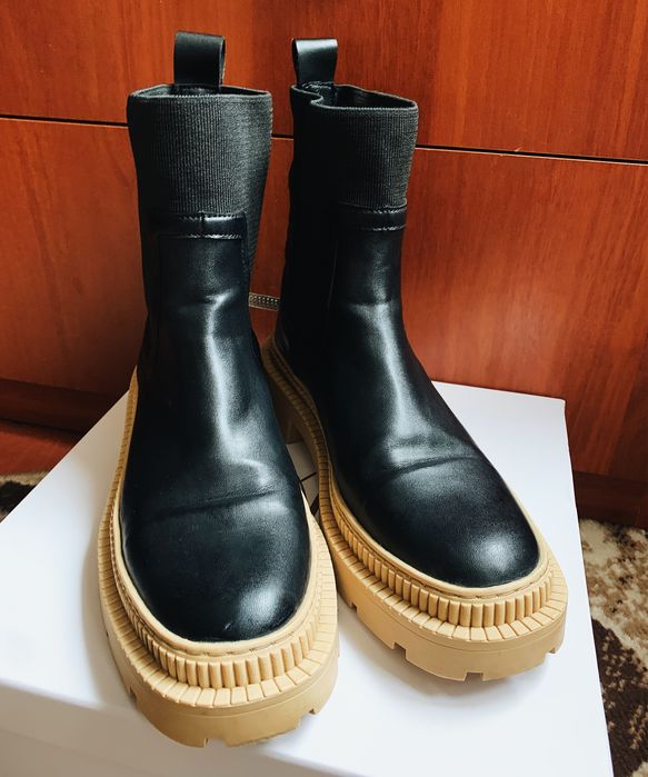 Черевики чорні, челсі на платформі, Mango жіночі
