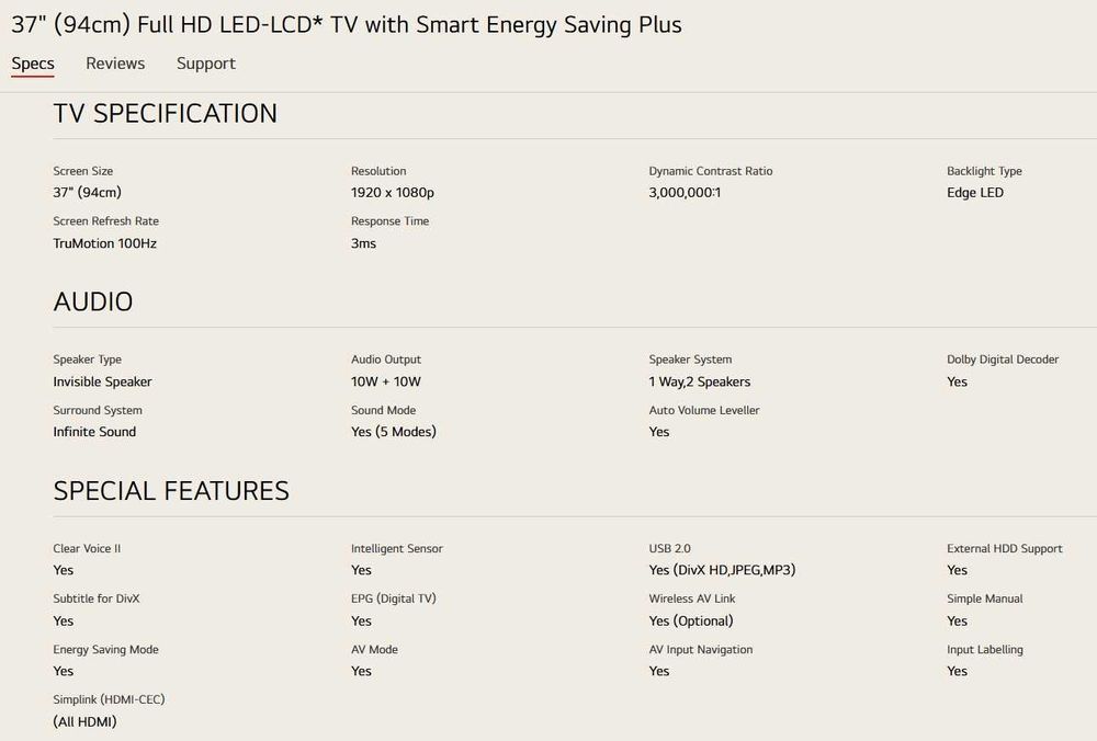 Televisor LED LG 37"