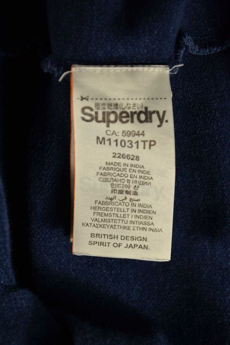 SUPERDRY Classic Indigo Polo Koszulka Męska XXL Oryginalna Super Stan