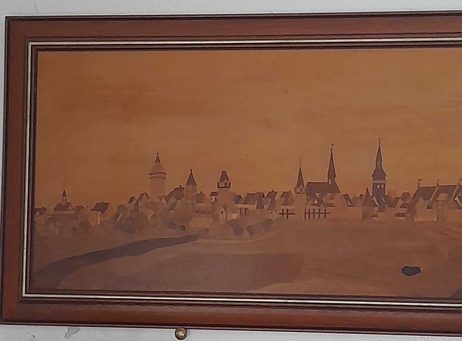 Quadro Nuremberg em madeira embutida