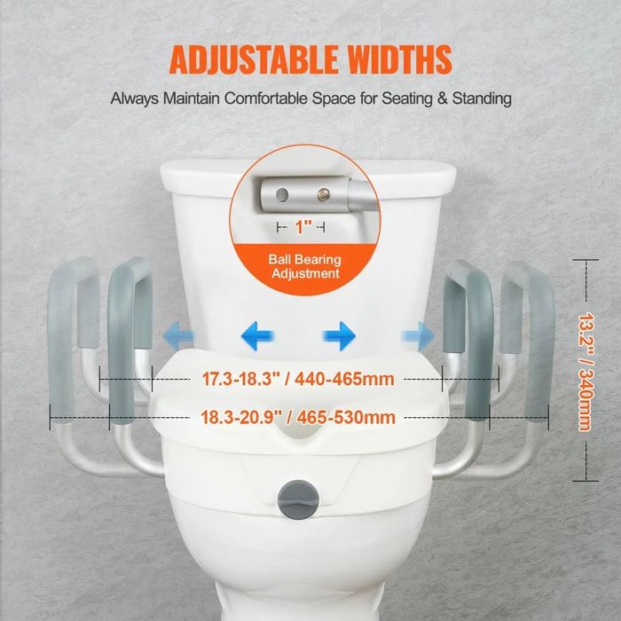 Assento sanitário elevado VEVOR 5" (12,7 cm) com altura elevada de 350 lbs/158,8 kg para vasos sanitários