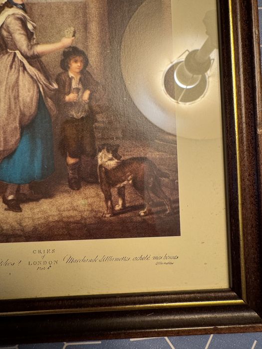Cries of london plate 4 com moldura de madeira