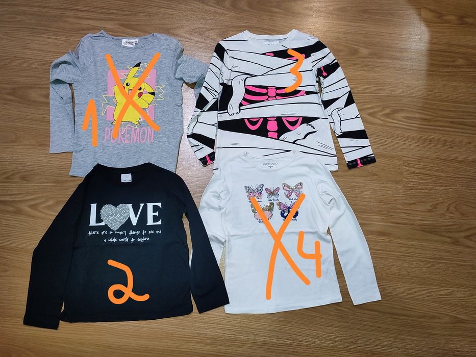 Blusas manga comprida menina - 7-9 anos