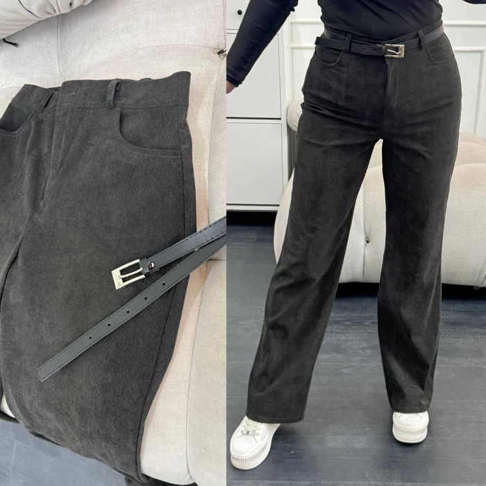 Жіночі вельветові прямі штани палаццо класичні брюки з вельвету