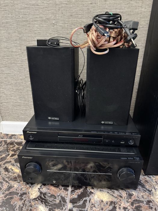 Kino domowe PIONEER VSX-422 kolumny AmTech