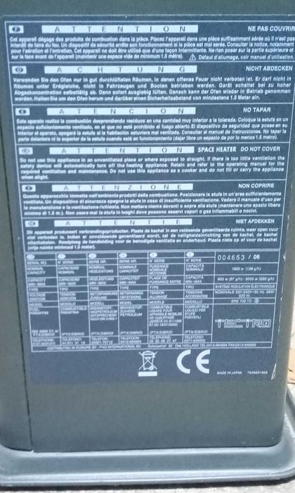 Aquecedor a parafina ventilado - Zibro Tectro SRE 703 TC