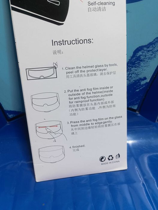 Película Anti Chuva para Capacete de Moto