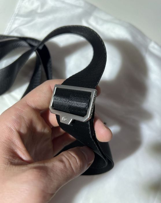 Якісна сумка через плече | барсетка LACOSTE чорна шкіряна | лакост