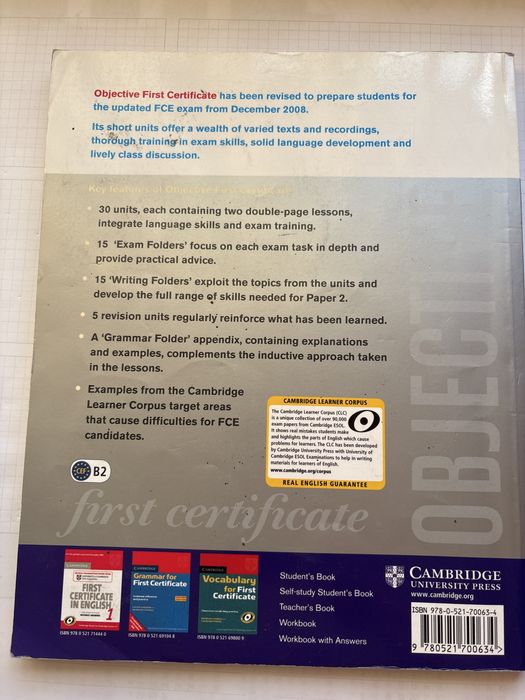 Objective first certificate