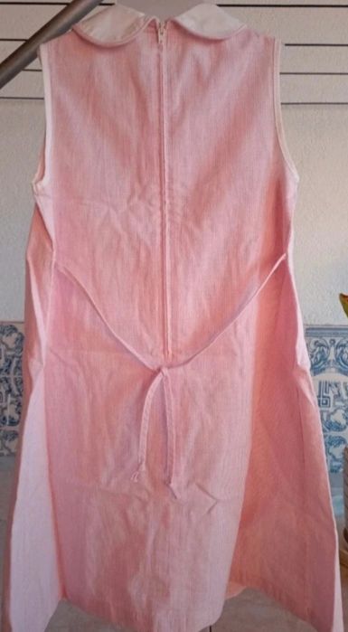 Vestido algodão branco e rosa  C&A 5 anos