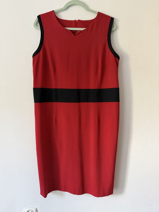 Elegancka czerwona sukienka ołówkowa XL