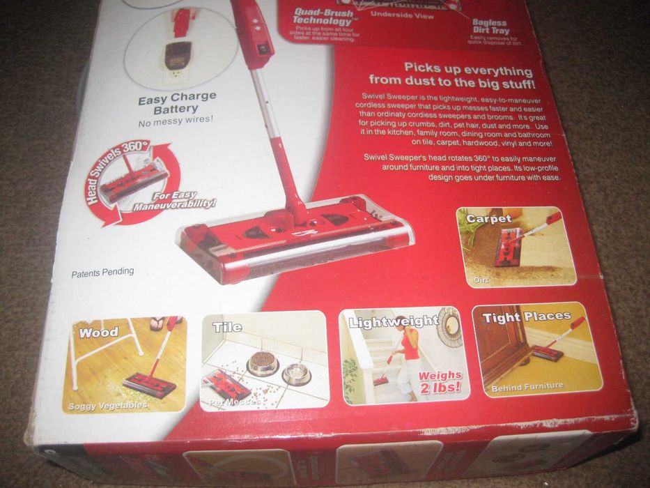 Aspirador Sem Fios “Swivel Sweeper” Novo e Embalado!