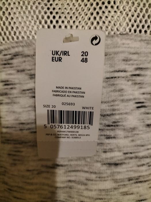 Szara biała bluza z kapturem 48 50
