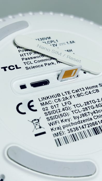 SUPER SZYBKI TCL na kartę SIM WiFi 5ghz 600 mb/s do biura domu kamer