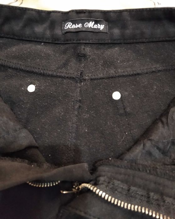 Утеплені, чорні, стрейчові легінси/джинси фірми Rose Mary, р.44-S