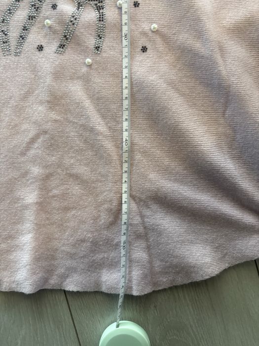 Sweter oversize pudrowy róż swiateczny elegancki tenifer