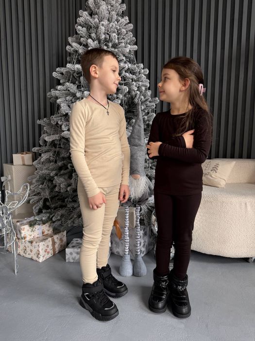 Термобілизна дитяча бавовна на флісі різні розміри і кольори