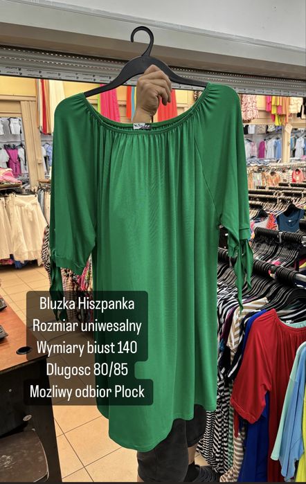 Bluzka hiszpanka zielona biust 140