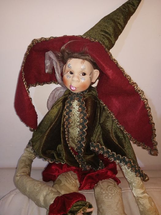 Elfo de 1m, gigante, com corda costas, musical (Xmas)