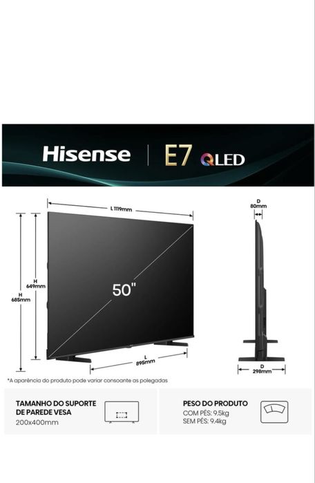 Tv hisense 50 qled e7q