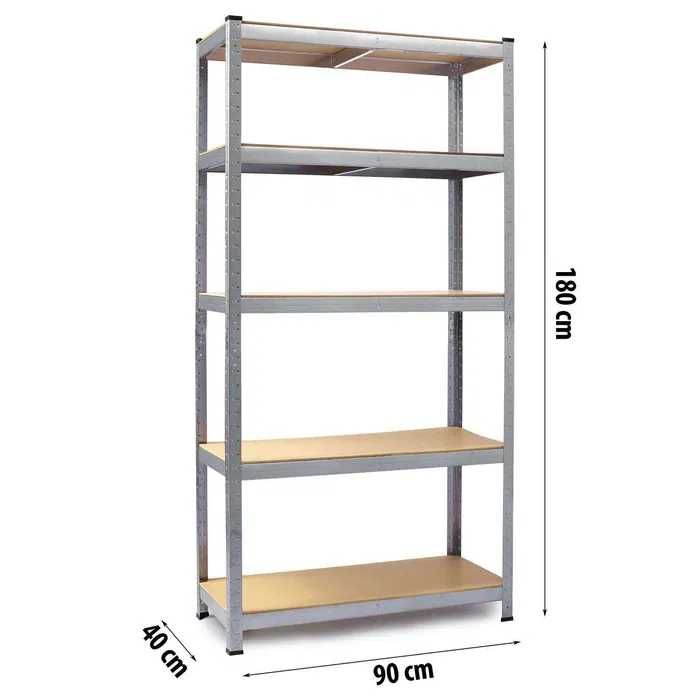 Regał metalowy Garażowy warsztatowy 875KG 180x90x40cm 5 Półek szafka