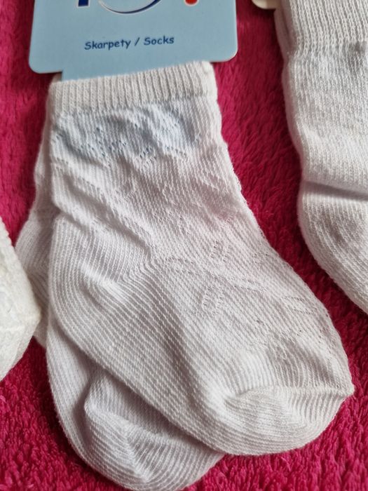 Skarpetki dziecięce wzór rozmiar 3-6 m zestaw 3pary