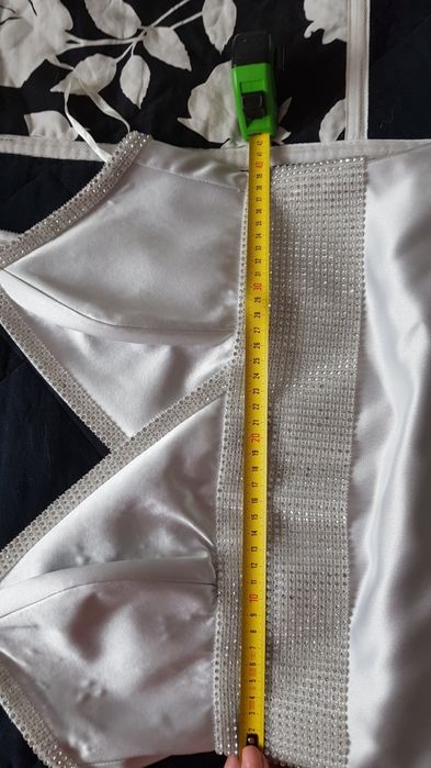 Sukienka suknia Patrycja Pardyka 38 40 M L srebrna świadkowa świecąca