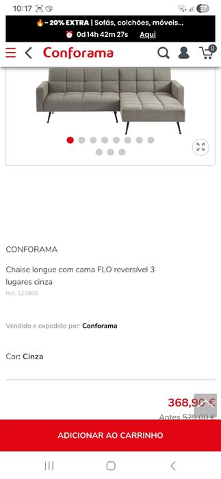 Sofá com chaise longue