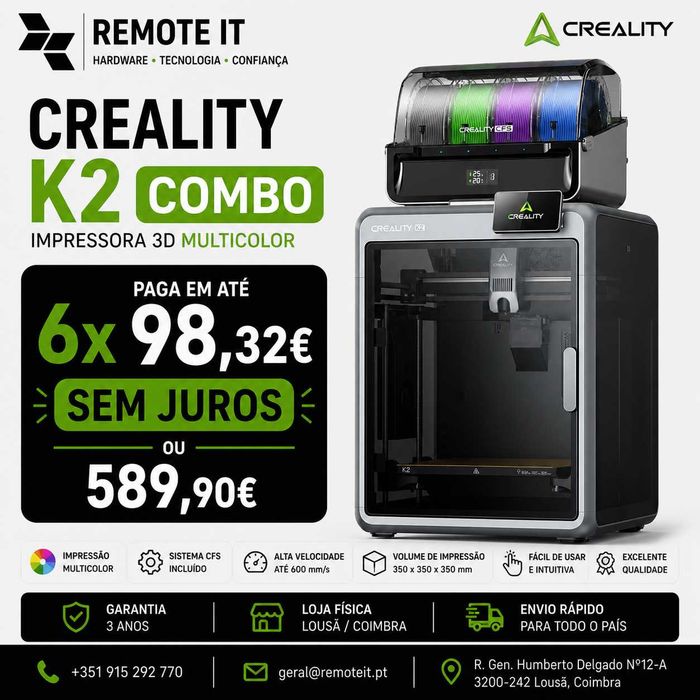 Creality K2 Combo |NOVA| Grantia 36M| Fatura