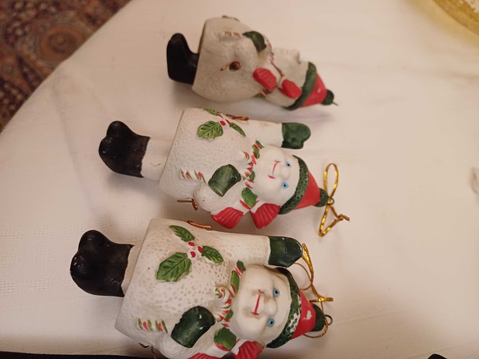 Ceramiczne mikołajki na choinkę 3 szt