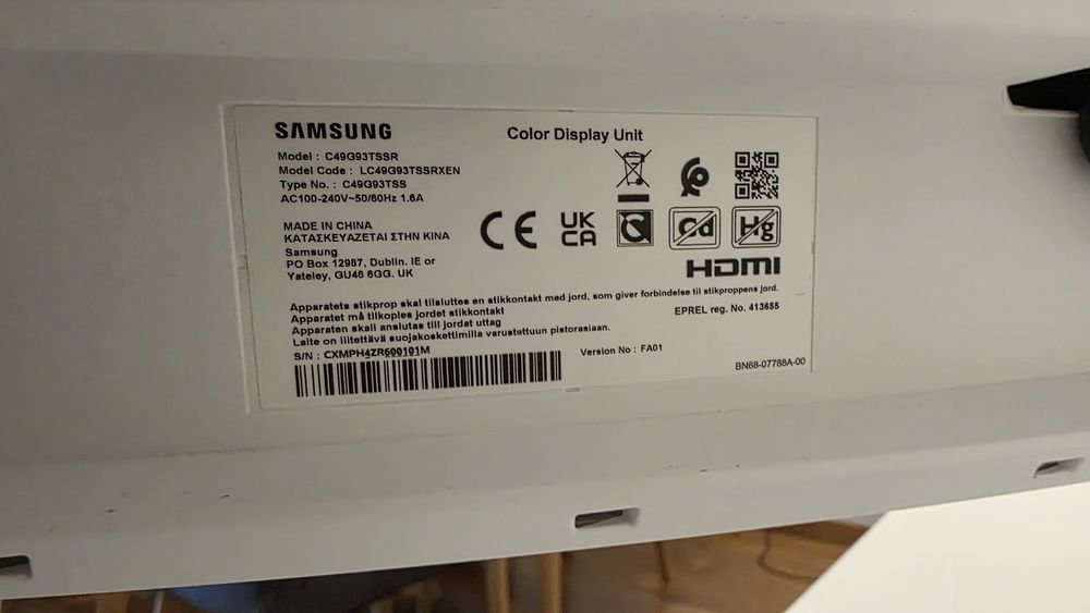 Samsung Odyssey G9 240hz 1ms Dual QHD Curvo