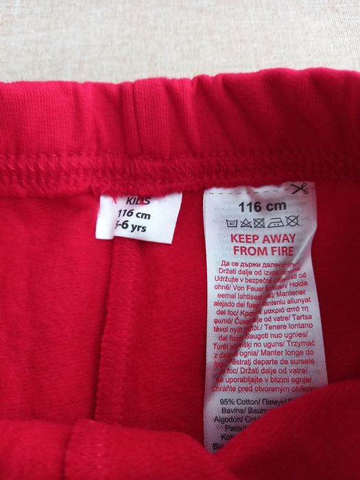 Legginsy dziewczęce ocieplane, świąteczne, z reniferem, rozmiar 116, Nowe
