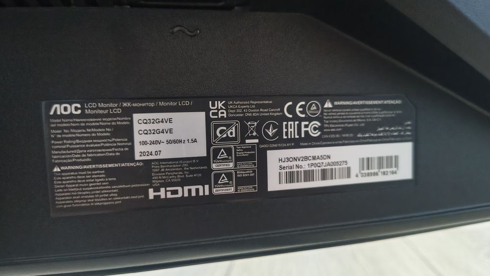 Monitor AOC CQ32G4VE 31.5" 2560x1440px 2K 180Hz 0.5 ms [MPRT] Curved