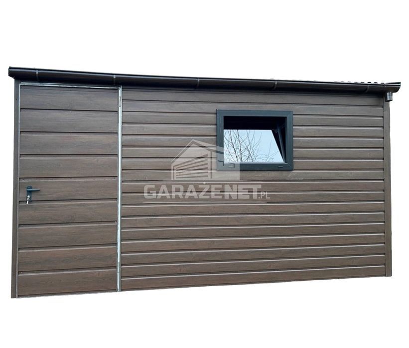 DOMEK OGRODOWY SCHOWEK 4X3 M Spad W Przód Drzwi 2X Okno - Rynny DG423