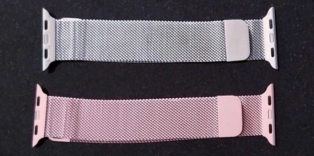 Braceletes Apple Watch 38mm - Malha Milanesa Tipo Prata e Rose Gold