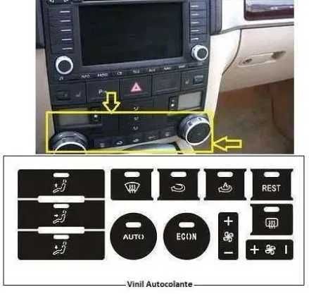 Kit Vinil Reparação Botões Interior Renault / VW Golf / Touareg