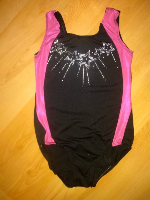 strój gimnastyczny body cyrkonie gimnastyka artystyczna 122-128cm