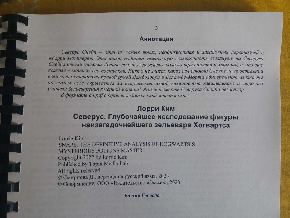 Лорри Ким СЕВЕРУС, Гарри Поттер