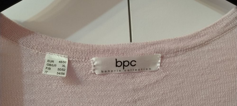 Miękki liliowy filoletowy kardigant sweterek sweter Bonprix plussize