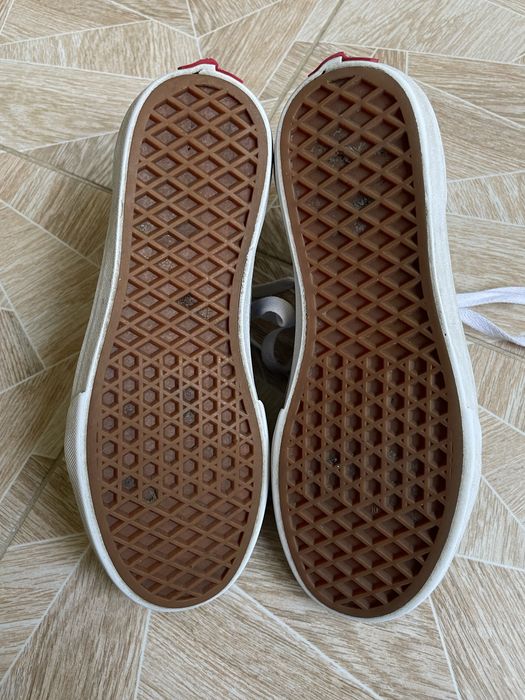 Кеды Vintage Vans Old Skool Checkered Grey Logo Suede