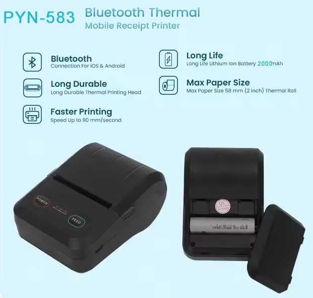 Impressora Térmica Portátil Talões 58mm Bluetooth